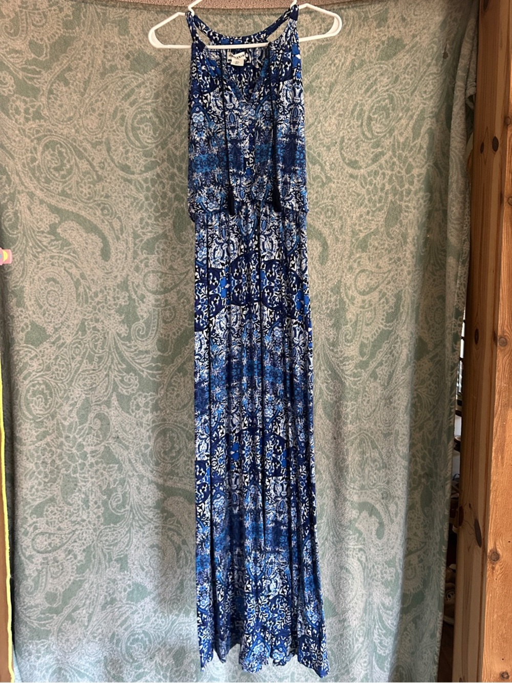 Artisan Ny Blue & White Printed Maxi Dress